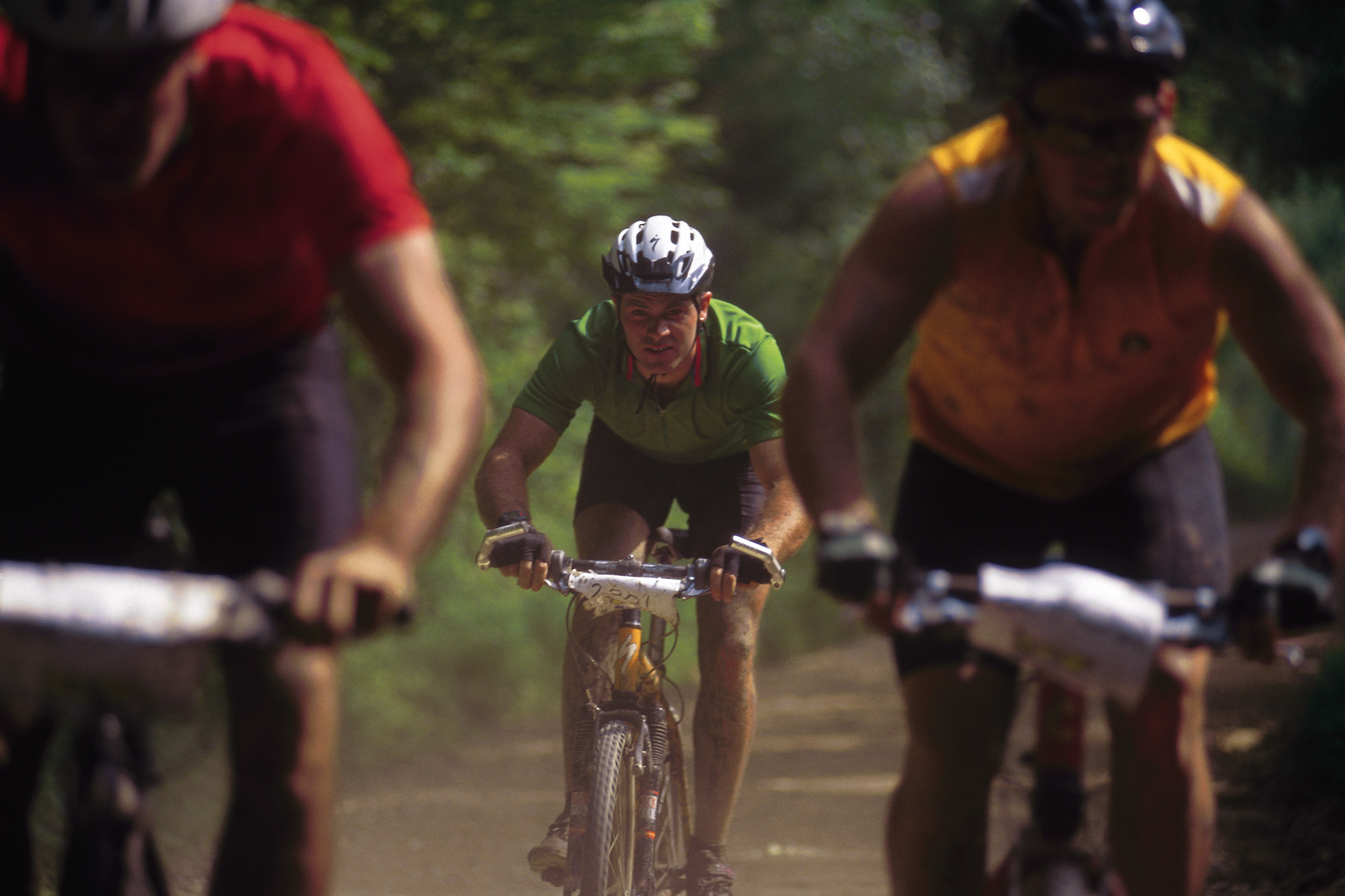 Group of cyclists competing